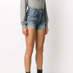 Saint Laurent destroyed denim shorts